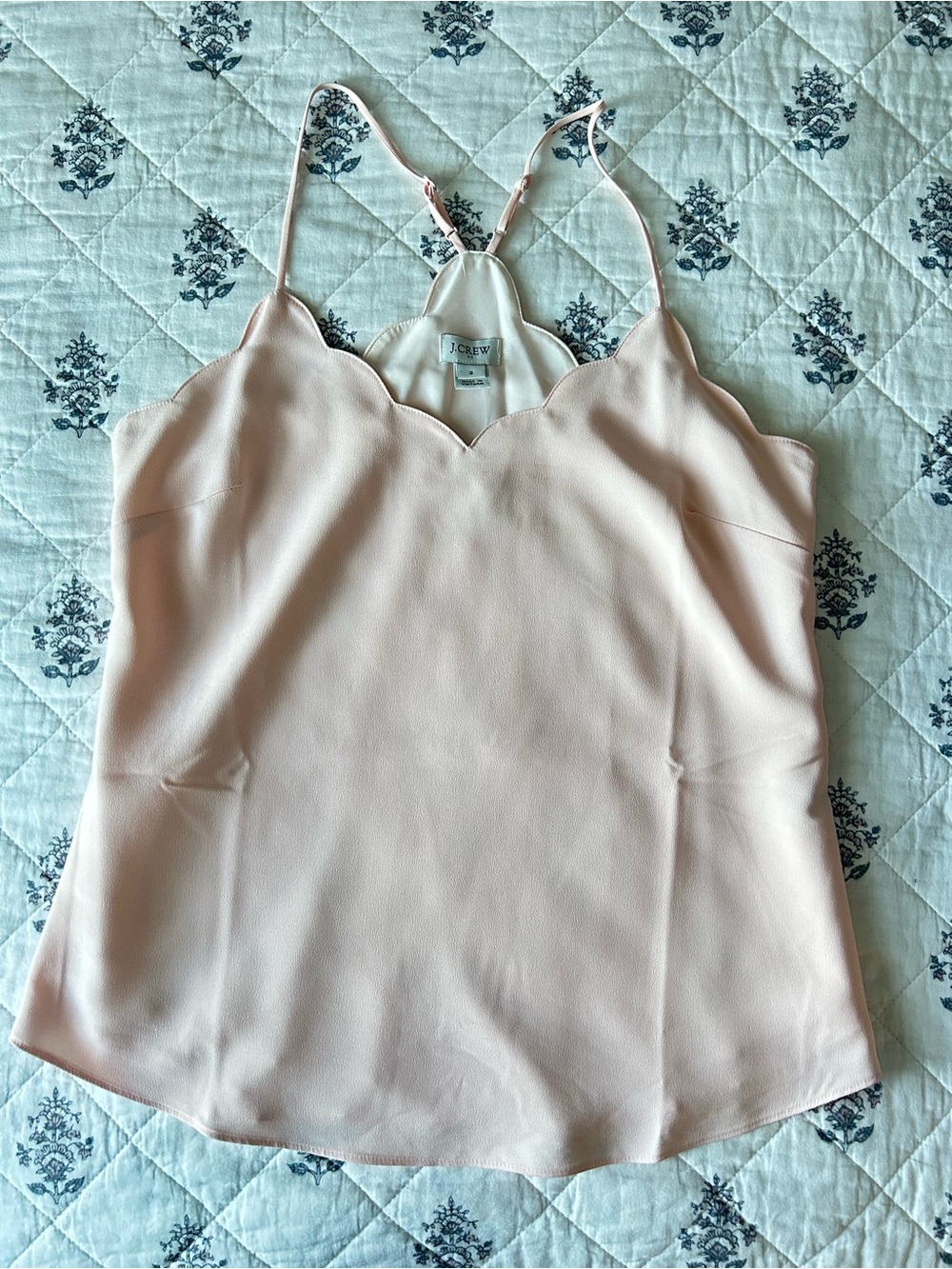 J. Crew Scallop Trim Tank Top - Blush Pink